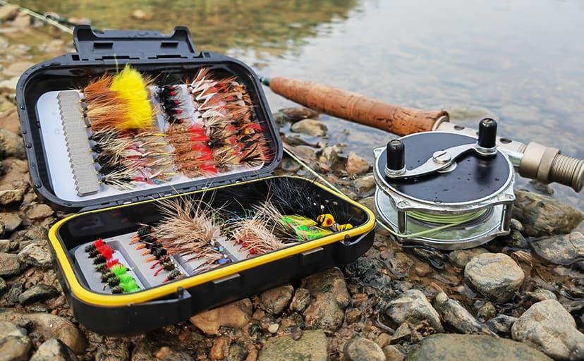Fly Fishing Flies Assortment Kit Dry Wet Nyphms Tenkara Popper Streamer Woolly Bugger for Trout Bass Salmon Steelhead with Fly Box
