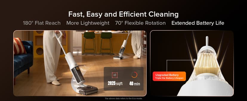roborock F25 GT Vacuum Mop All in One, Wet Dry Vacuum Cleaner Cordless, 20000Pa Floor Cleaner Machine for Tile Hardwood Wood Vinyl Floor, Edge to Edge Self Cleaning Electric Mop with 180° Lie-Flat