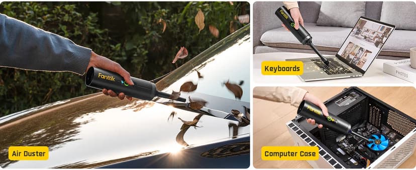 Fanttik Slim V10 APEX Cordless Car Vacuum, 4-in-1 Portable Mini Handheld Vac, 19kPa Suction Power, Upgraded Smart Digital Display, 2 Suction Modes for Small Jobs, Car, Office Desk, Keyboards (Black)