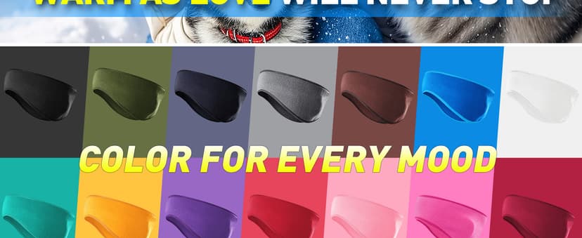JOEYOUNG Fleece Ear Warmers for Men Women Kids - Winter Headband Ear Muffs Ear Covers for Cold Weather Running Cycling Ski