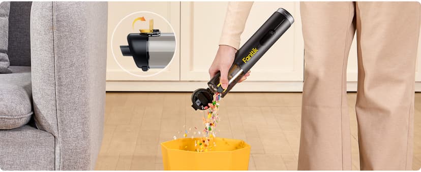 Fanttik Slim V10 APEX Cordless Car Vacuum, 4-in-1 Portable Mini Handheld Vac, 19kPa Suction Power, Upgraded Smart Digital Display, 2 Suction Modes for Small Jobs, Car, Office Desk, Keyboards (Black)