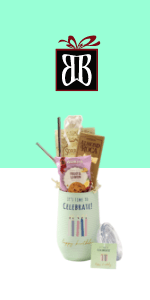 Broadway Basketeers Happy Birthday Gift Baskets for Prime Delivery Gourmet Cookie Gifts Box with Brownies, Individually Wrapped Edible Care Package for Men, Women, Husband, Wife, Mom, Dad, Families