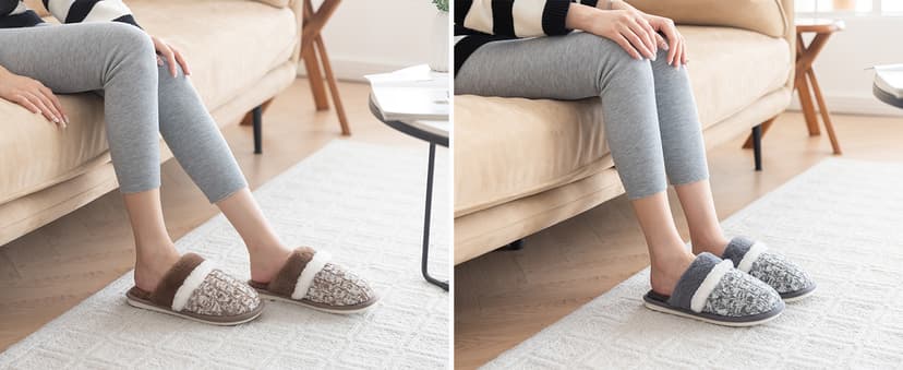 Cozy Slippers for Women Indoor and Outdoor Fuzzy House Shoes with Memory Foam Anti-Skid Sole Gifts for Women Mom Ladies