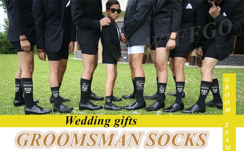 Groomsman Gifts For Men Wedding Gifts Novelty Socks Funny Proposal Gifts Groom Bestman 100% Cotton Crew Socks