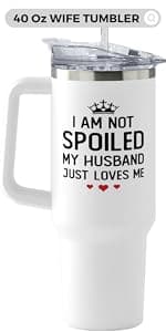 Gifts for Wife - Wife Gifts from Husband - Wedding Anniversary for Women, Valentines, Birthday Gift Ideas, Mothers Day, Christmas Gift for Her - Romantic Cup for Her - 20 Oz White Tumbler