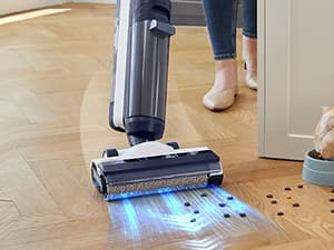 Tineco Floor ONE S5 Smart Cordless Wet Dry Vacuum Cleaner and Mop for Hard Floors, Digital Display, Long Run Time, Great for Sticky Messes and Pet Hair, Space-Saving Design, Blue