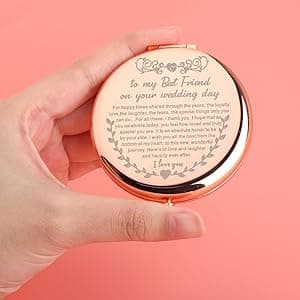 UJIMS to My Best Friend on Your Wedding Day Gifts for Bride Best Friend to Bride Makeup Mirror Wedding Gift for Bride (Best Friend to Bride Mirror)