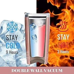 Onebttl Great Aunt Gifts from Niece, Nephew, Insulated Stainless Steel Wine Tumbler with Lid and Straw, Auntie Gifts for Mother’s Day, Birthday, Christmas, 20 oz, Rose gold, World's Greatest Great