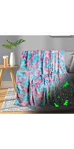 TEHALK Unicorn Glow in The Dark Blanket, Unicorn Blanket for Girls/Kids, Unicorns Gifts for Girls Age 3-12, Toddler Blanket for Kids, Soft Fleece Blanket Throw Birthday Gift 40"x60"