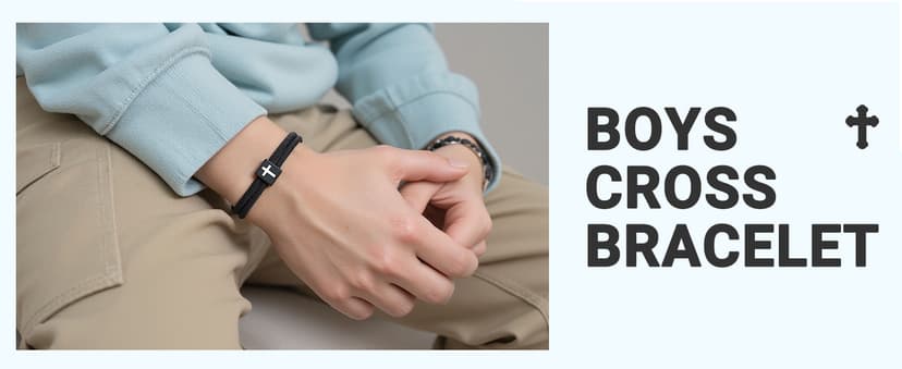 UNGENT THEM Cross Bracelet Happy 8-16th Birthday Gifts for Him Son Grandson Nephew