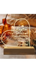 Hiipeenow Valentines Day Gifts for Girlfriend, to My Girlfriend Acrylic Engraved Night Light 15 * 19CM Presents, Birthday Anniversary Christmas Valentines Day Gifts for Girlfriend