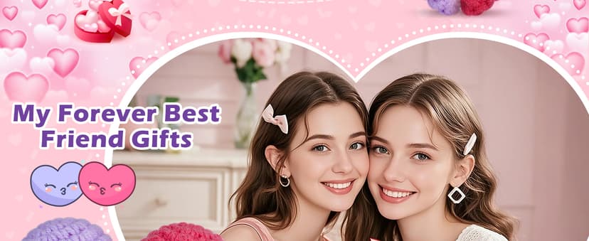 Funny Crochet Love Gifts for My Forever Best Friend,Birthday Gifts for Women Friendship,Small Cute Handmade Knitted Stuff Heart,Unique Christmas White Elephant Gift Ideas for Friends Female Bestie BFF