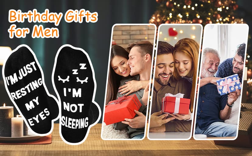 FilmHOO Birthday Gifts for Men Fathers Day Dad Gifts for Dad Christmas Stocking Stuffers for Men Him Valentines Funny Socks