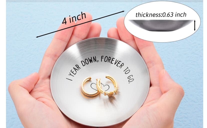 1 Year Anniversary for Him Her One Year Paper Anniversary Ring Holder First Anniversary Wedding Gifts for Husband Wife 1st Anniversary Dating Gift for Couples Boyfriend Girlfriend Birthday Christmas