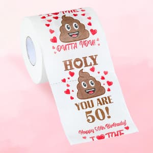 50th Birthday Gifts for Her Funny Happy 50th Birthday Decorations for Women 50 Year Old Gifts for Woman 50 and Fabulous Gift for Woman Sister Mom Best Friend Wife - Coffee Mug Makeup Bag Toilet Paper