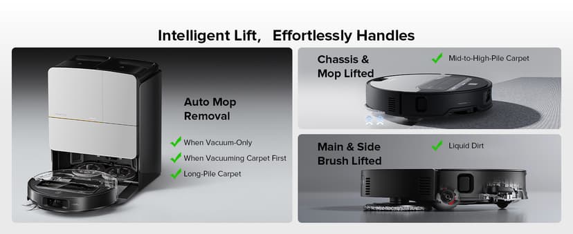 roborock Saros Z70 Robot Vacuum and Mop, OmniGrip Arm, AI-Powered, 22,000Pa Suction, 3.14’’ Ultra Slim, FlexiArm Riser Technology, AdaptiLift Chassis, Obstacle Avoidance, Auto Mop Washing & Drying