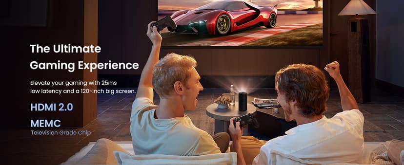 NEBULA Capsule 3 Laser Projector, Upgraded with Google TV and Official Netflix, Mini Smart TV Projector with Wi-Fi, Outdoor Portable Projector, Dolby Digital, 120-Inch Screen, 2.5H Built-In Battery