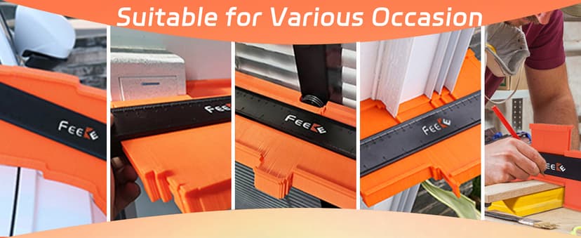 Contour Gauge (12 Inch) with Lock Profile Tool, Christmas Gifts for Men Dad Husband Him Super Contour Duplicator Men Gifts Woodworking Tools Carpenter Tools Construction Outline Angle Measuring Tool