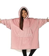 THE COMFY Original | Sherpa Lined Microfiber Fleece Wearable Blanket, Oversized Design with Hood and Pocket from Shark Tank