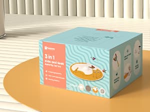 Potaroma Cat Toys Chargeable, 3in1 Hide and Seek, Automatic Interactive Fun, Fluttering Butterfly, Moving Feather, Kitten Wand, Indoor Kitty Exercise Kicker 22.8 Inch Cover for All Breeds