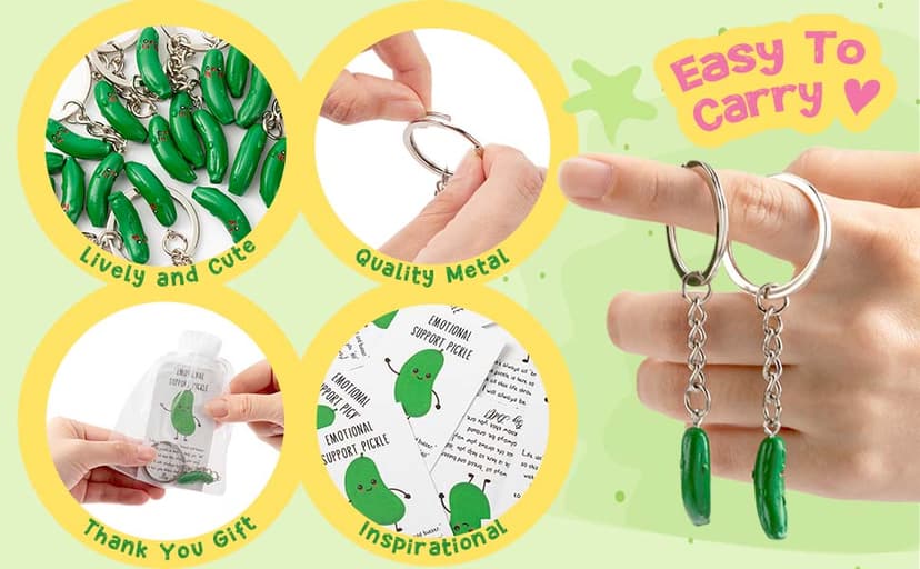 Inspirational Gifts Pickle Keychains Cute Emotional Gifts for Staff Employee Coworkers Appreciation Funny Pickle