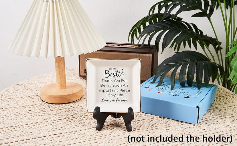 Birthday Gifts for Women Best Friend - to My Bestie Jewelry Dish Trinket Tray, Unique Friendship Gifts for Women Female Friend Christmas Valentines Mother's Day