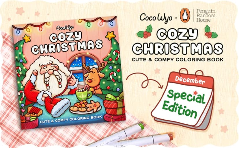 Cozy Christmas: Coloring Book for Adults and Kids (Cozy Spaces Coloring)