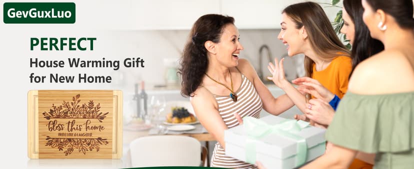 House Warming Gifts New Home, Engraved Cutting Board Housewarming Gifts, New Home Gift Ideas for New Homeowner, New House Gifts for Women Men Couple Neighbor Friend Family - Bless This Home