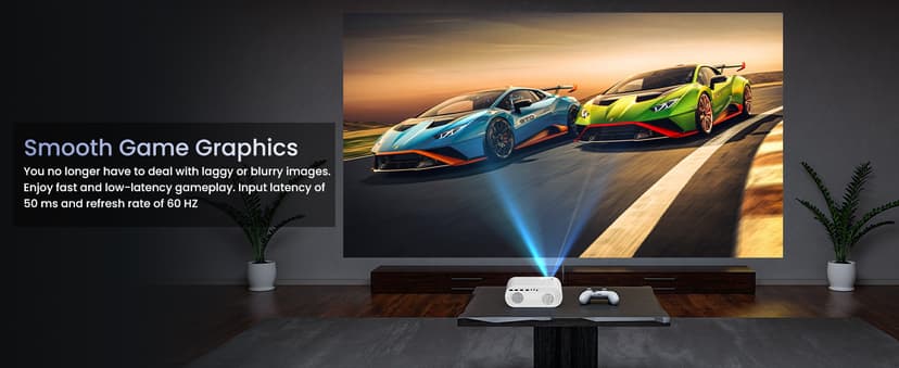 Projector, Native 1080P Full HD Bluetooth Projector with Speaker, Outdoor Portable Movie Mini Projector Compatible with Laptop, Smartphone, TV Stick, Xbox, PS5