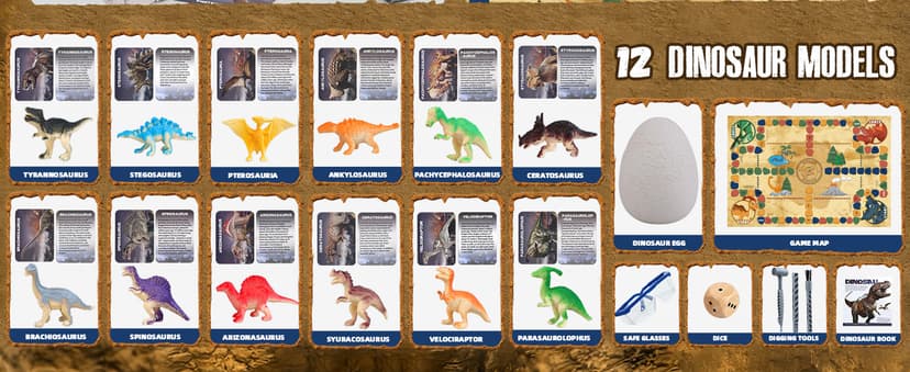 Jumbo Dino Egg Dig Kit, Dinosaur Toys for Kids 5-7 8-12 with 12 Dinosaurs, Dinosaur Toys for 5 6 7 8 Year Old Boy Birthday Gift, Dinosaur Eggs Excavation Gifts for 5 6 7 Year Old Boy Girl