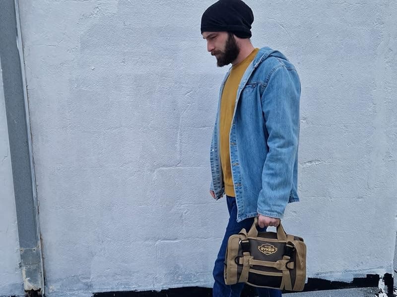 The Ryker Roll Up Tool Bag Organizer Gifts for Dad. Heavy Duty Motorcycle Tool Roll Bag Organizer. Portable Rollup Toolbag w/Detachable Pouches - Tools Bags Mens gifts for him - Mechanic & Electrician