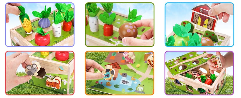 Montessori Wooden Sensory Toddler Toys: Toy for 1 Year Old Boys Girls Birthday Gifts | 1st One First Birthday Gift for 1 Year Old Girl Boy, Educational Learning Toy for 1-2 Year Old Fine Motor Skills