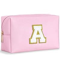 TOPEAST Gifts for Friends Female Mom, Cute Makeup Bag Small Pink Cosmetic Bag Travel Toiletry Bag, Personalized Birthday Gift for Women Girl, Preppy Travel Stuff for Girls (Pink C)