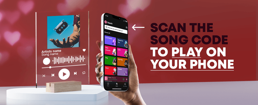 EGD Spotify Decorative Plaque Personalized Gifts, Custom Gifts for Him Her, Customized Picture Frame for Boyfriend Girlfriend Couple Wife Women on Anniversary Birthday, Made in USA