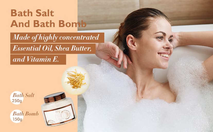 Bath and Body Gift Basket Set for Women - Coconut Vanilla Christmas Gifts for Women, Spa Gift Basket 17-Piece Bath Gift Set Self Care Gifts for Mothers Day, Fathers Day, Birthday Gifts for Her & Him