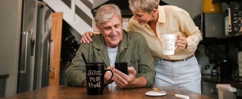 YHRJWN 25th Anniversary Presents, 25th Wedding Anniversary Presents for Couple Parents, 25th Mr Right Mrs Always Right Coffee Mugs, His and Hers Gifts, 14 Oz with Lids, Spoons and Gift Box