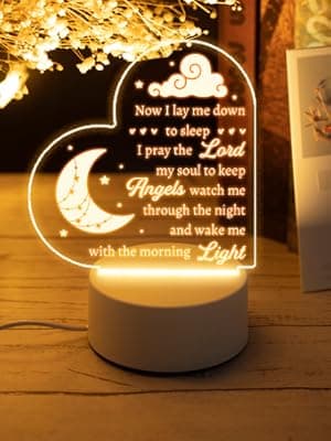 Baptism Gifts for Girl Boy, Nursery Decor Night Light Gifts for Bedtime Prayer, Baby Christening Gifts for Boys Girls, Dedication Gifts Baptismal Gifts Birthday Gifts for Kids, Baptism Decorations