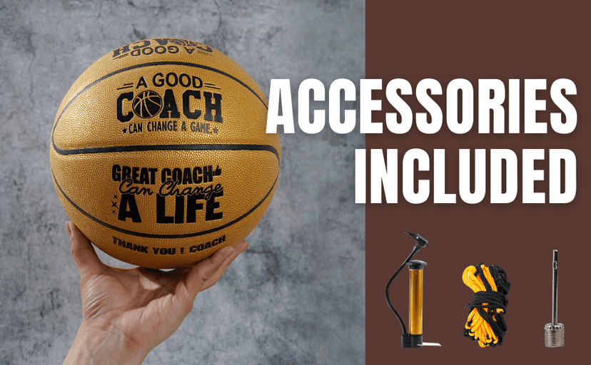 Basketball Coach Gifts for Men, Engraved Basketball with Warm Message for Coach Appreciation, Gold