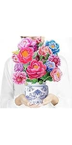 Airpark Anniversary Card with Music & Lights, 3D Pop Up Happy Anniversary Cards for Him Her Husband Wife Couple, Fireworks & Rose Lily Paper Flowers