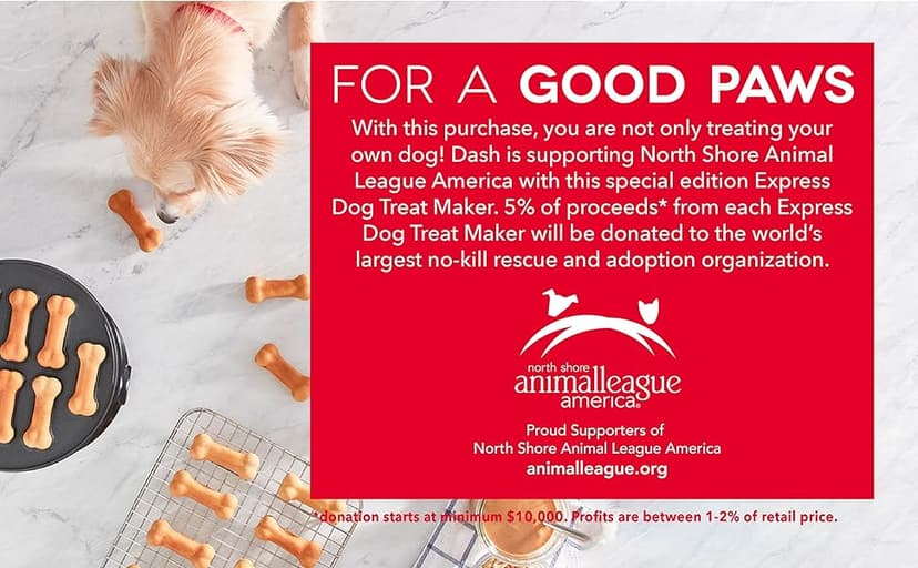 DASH Dog Treat Maker, 8-Bones, Non-Stick, Homemade Dog Snacks with Pet Approved Recipes - White