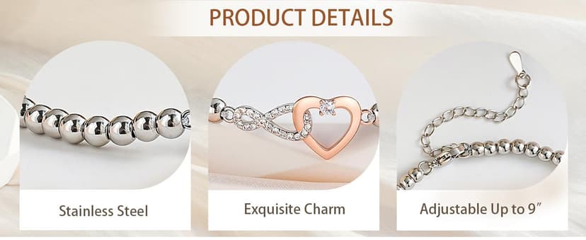 Shonyin Infinity Love Bracelet for Women Girls, Sister-in-law Bonus Daughter Girlfriend Daughter-in-law Great Grandma Bonus Mom