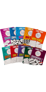 Large Print Merriam-Webster Puzzles 10 Booklet Set (Brain Games Large Print)