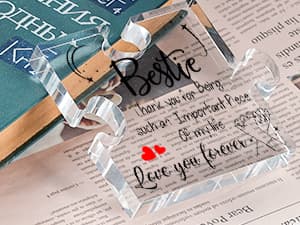 Bestie Gifts for Women Friendship - 0.6" Thickness Acrylic Puzzle & Gift Box,Gifts for Friends Female,Friend Keepsake for Women Birthday,Bff Soul Sister Work Bestie Gift for Thankgiving Present