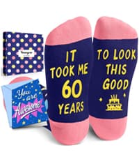 HAPPYPOP 55th 60th Birthday Funny Gifts - Socks for Older Women in Their 50s