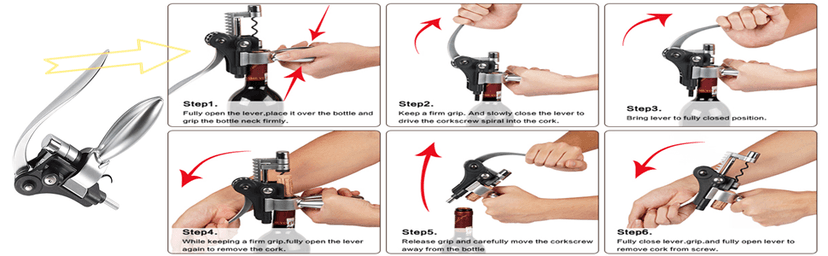 Wine Opener,Wine Bottle Opener, Wine Accessories Areator Wine Opener Kit, Red wine Corkscrew Set with Wood Case,Wine Gift with Luxury Packaging