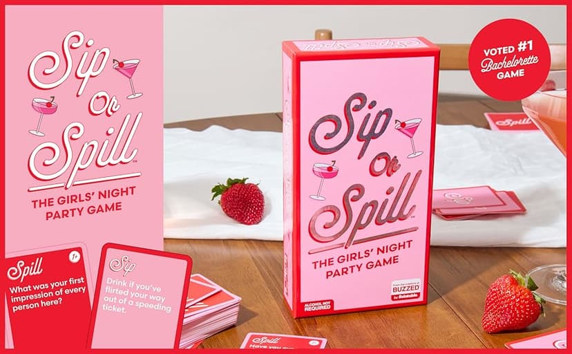 Sip or Spill Party Drinking Game, Fun Social Drinking Games for Adults, Games and Card Games, Includes 200 Cards and Instructions