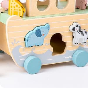 Wooden Noah’s Ark Toy - Baptism Gifts for Baby Girl, Boys & Kids | Fun Colorful Christening & Baptismal Gifts for Boys & Girls | Christian & Catholic Baby Gifts | Noahs Ark Toys for Toddlers from 2