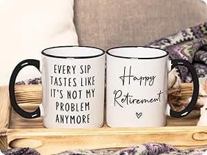Aurahouse Retirement Gift for Woman Men, Funny Retirement Mug Decorations, Best Retirement Gifts for Women Men 2025, Coworker, Friend, Teacher, Boss, Sisters, Mom, Retired Gifts Not My Problem Anymore