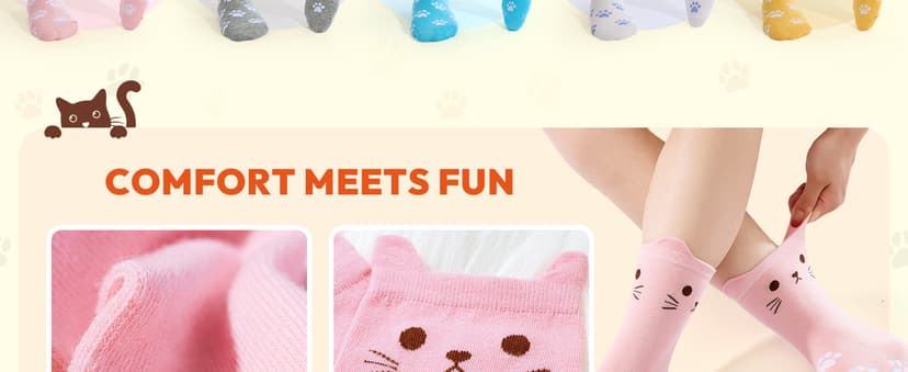 Jeasona Women's Cat Socks Cat Gifts Cute Animal Socks Dog Owl Gifts for Women