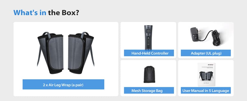 CINCOM Leg Massager for Circulation and Pain Relief, Air Compression Calf Massager with 2 Modes 3 Intensities Helpful for RLS Edema and Muscles Relaxation Gifts